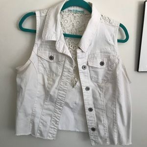 White jean vest